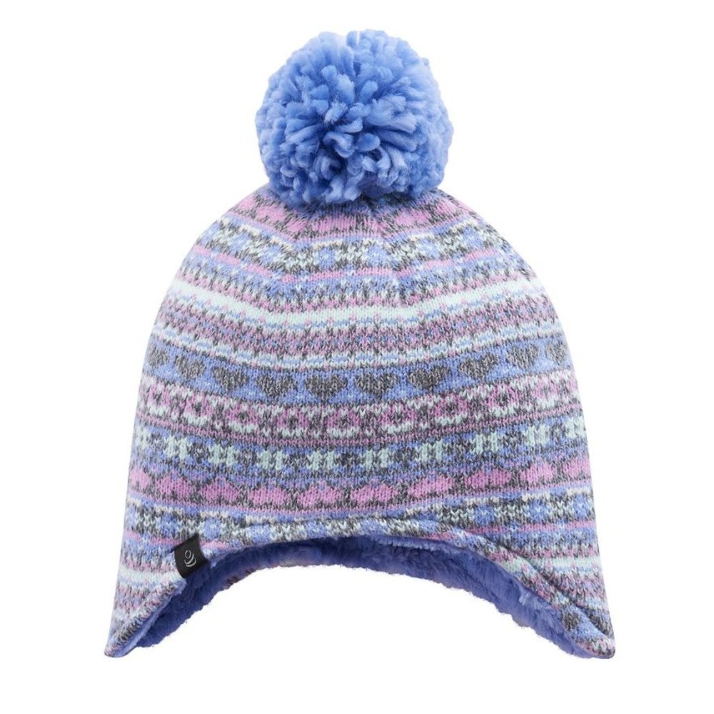 Girls Cuddle Duds Fairisle Sparkle Earflap Hat